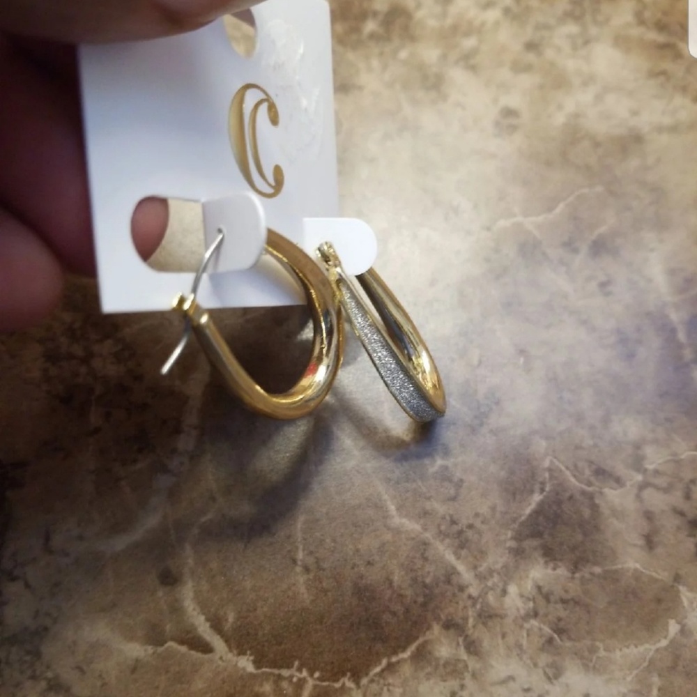 Gold hoop earring